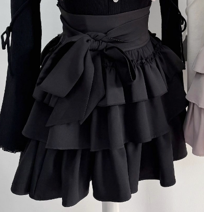 Gothic Lolita Bow Fuzzy Knit Cardigan MIL0012