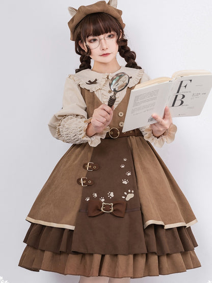 Detective Style Brown Lolita Dress CHE0015