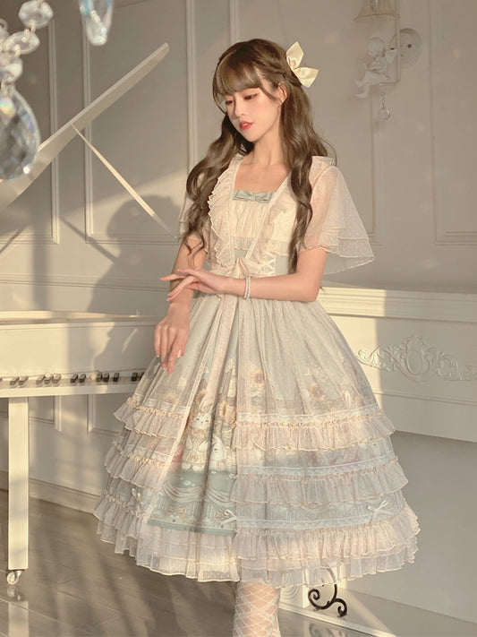 Sunflower Print Sweet Princess Lolita Dress YOU0034