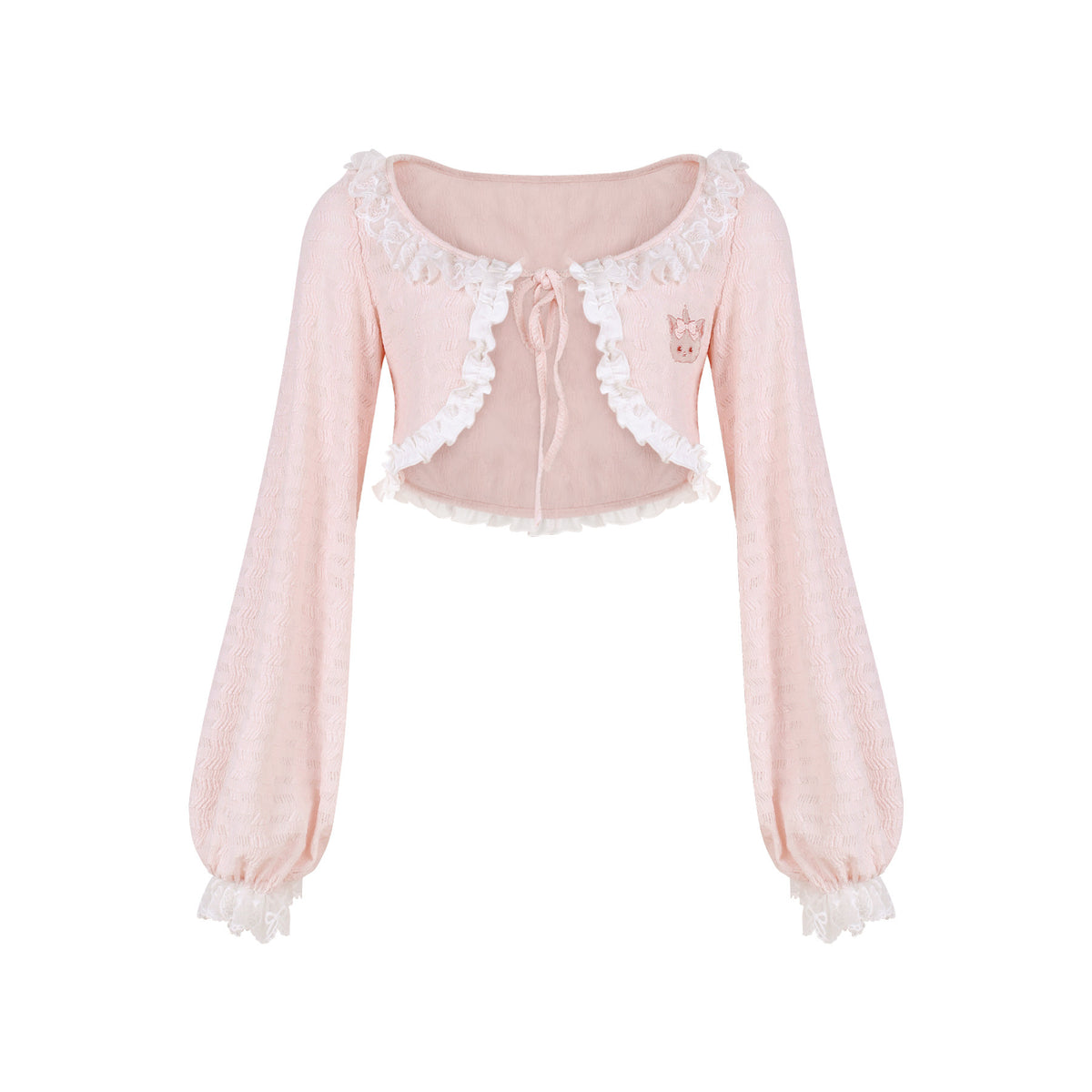 Kitten Embroidered Ruffle Suspender Top SER0166
