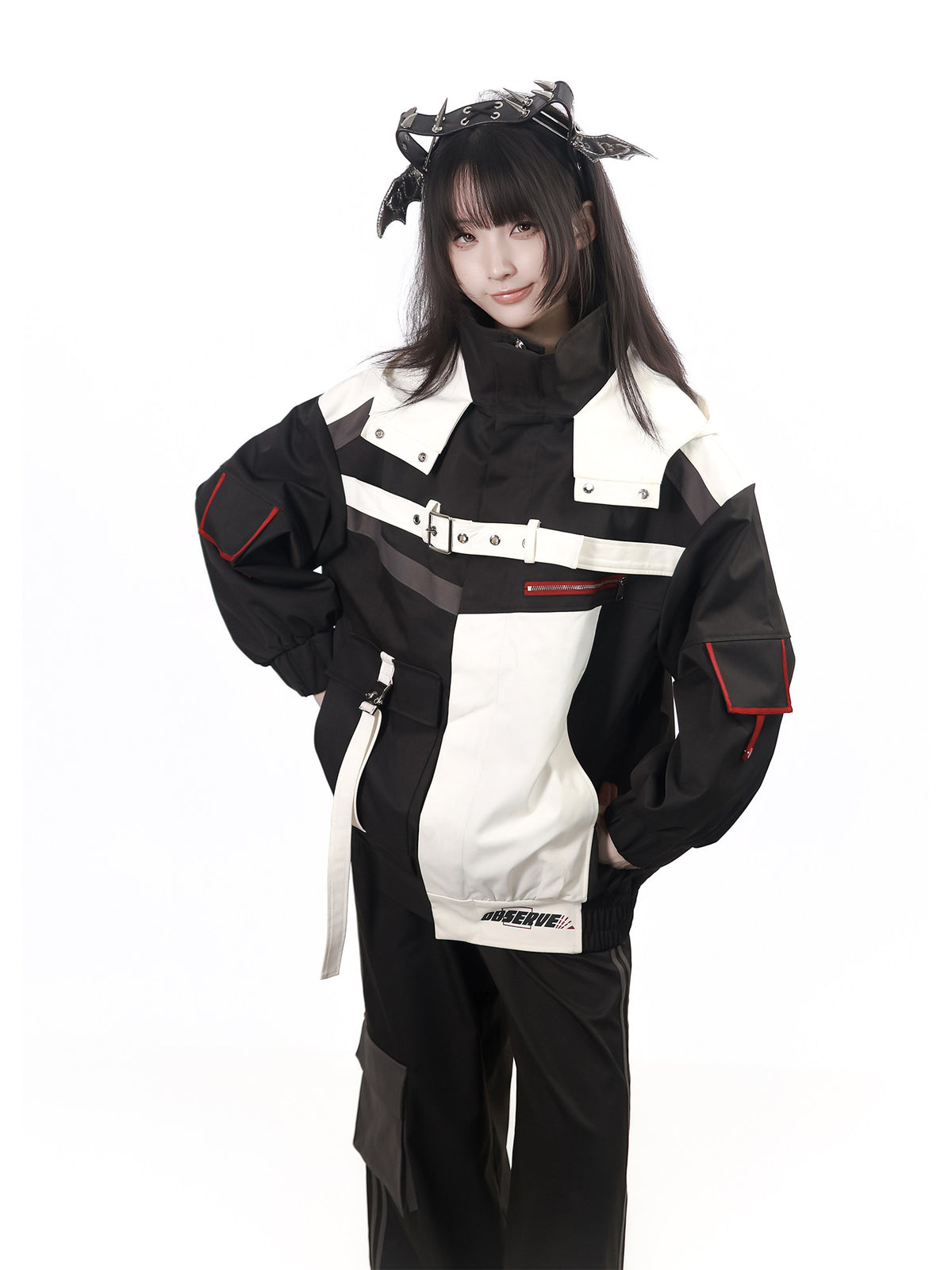 Color Block Functional Zip-Up Jacket PIN0058