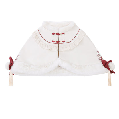 Chinese Style Red Lolita Cape Dress Set YOU0316