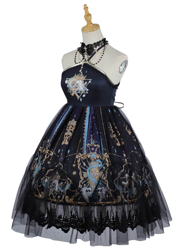 Retro Black Gothic Lolita Dress CHE0008