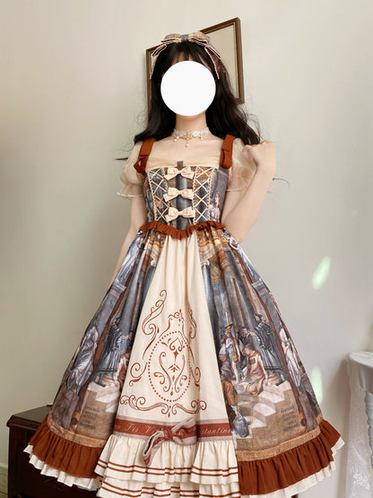 Western Painting Print Classical Lolita Princess Dress SPR0009