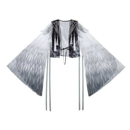 Chinese Style Magpie Feather Frog-Button Dress YOU0229