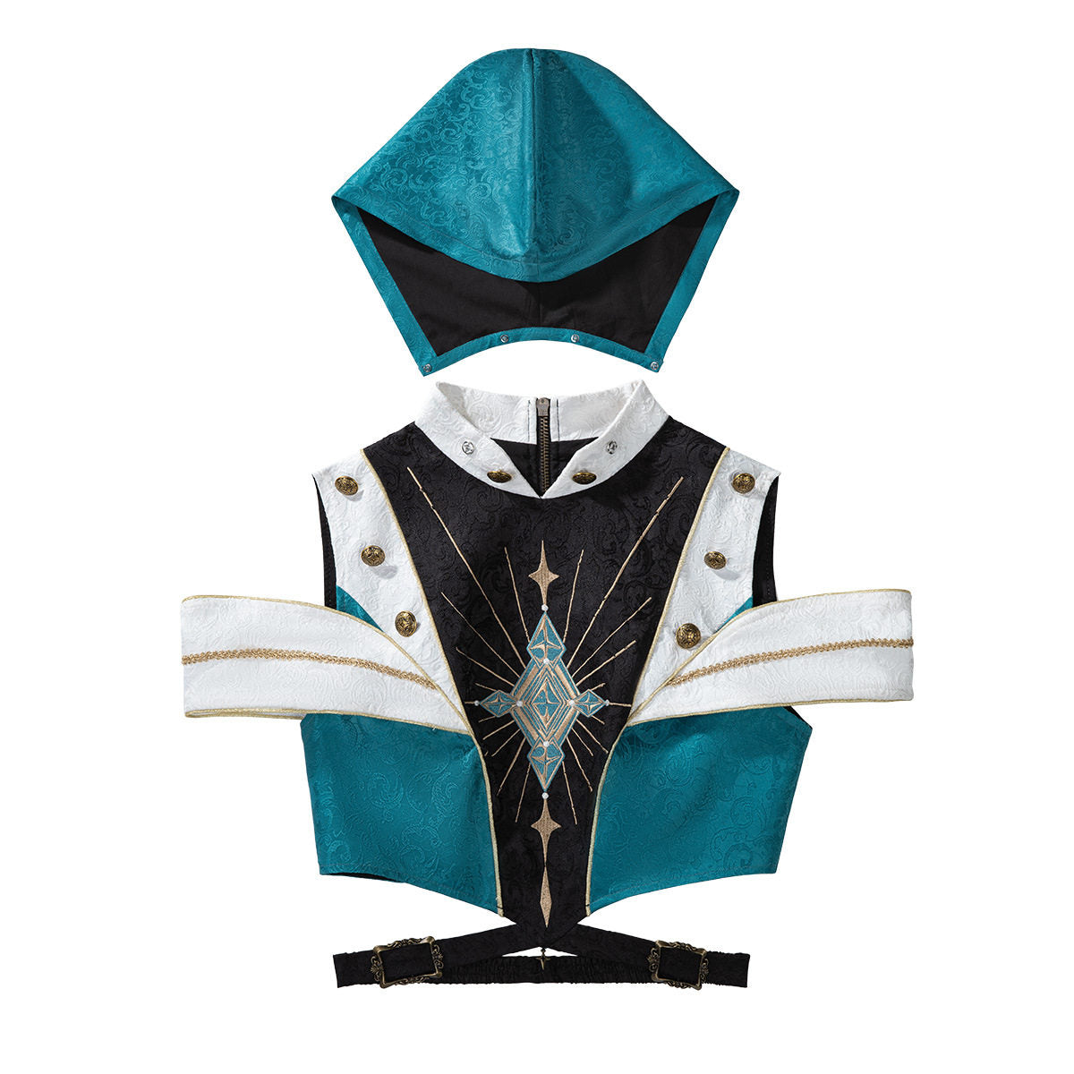 Gothic Punk Hooded Battle Suit Three-Piece Set YOU0304