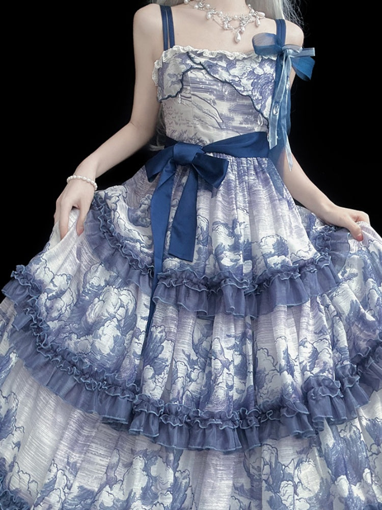 Tiered Chiffon Suspender Lolita Dress URT0009