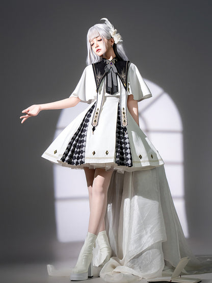 Dark Gothic Elegant Cape Slip Dress YOU0297