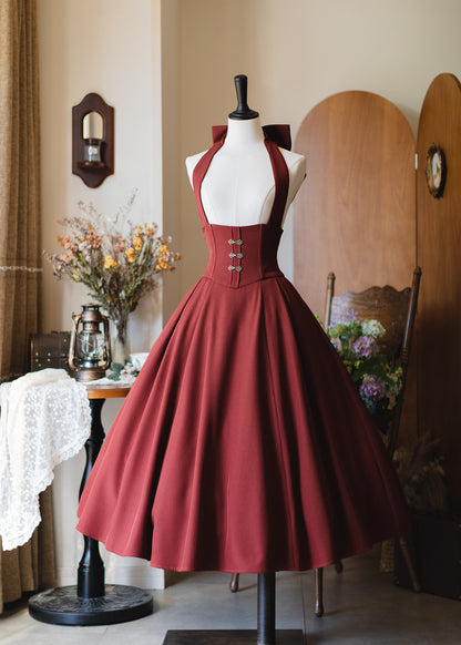 Vintage Halter Neck Corset Dress FOR0069