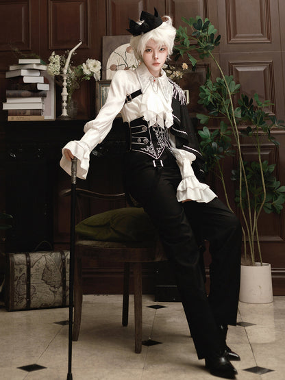Gothic Prince Ruffled Shirt And Pants Set YOU0322