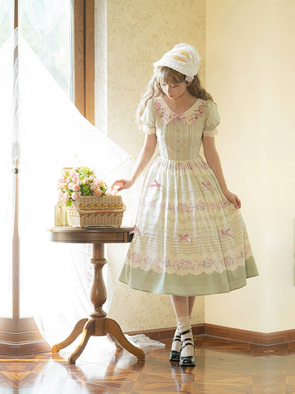 Flower Garden Green Lolita Princess Dress WIT0008