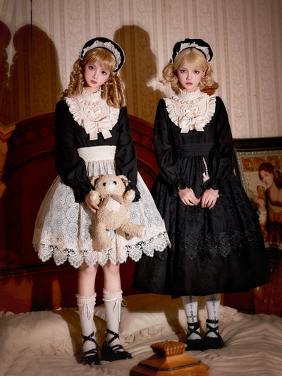 Doll-Style Lolita Lace Apron Twin Dress WIT0281