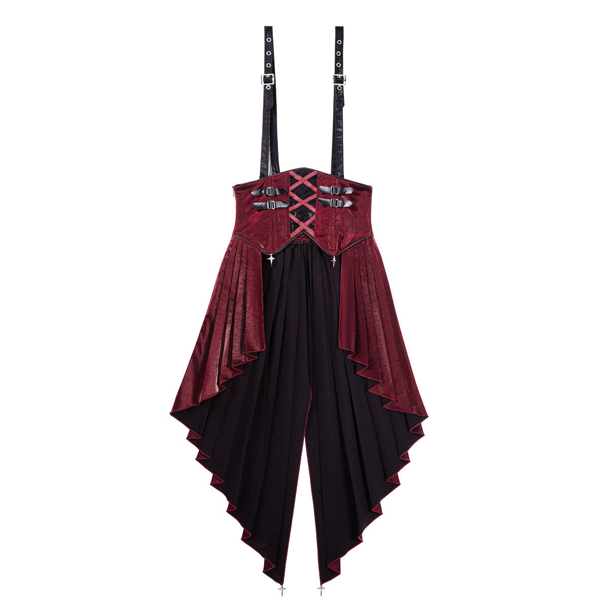 Red Black Gothic Lace-Up Corset Dress YOU0292