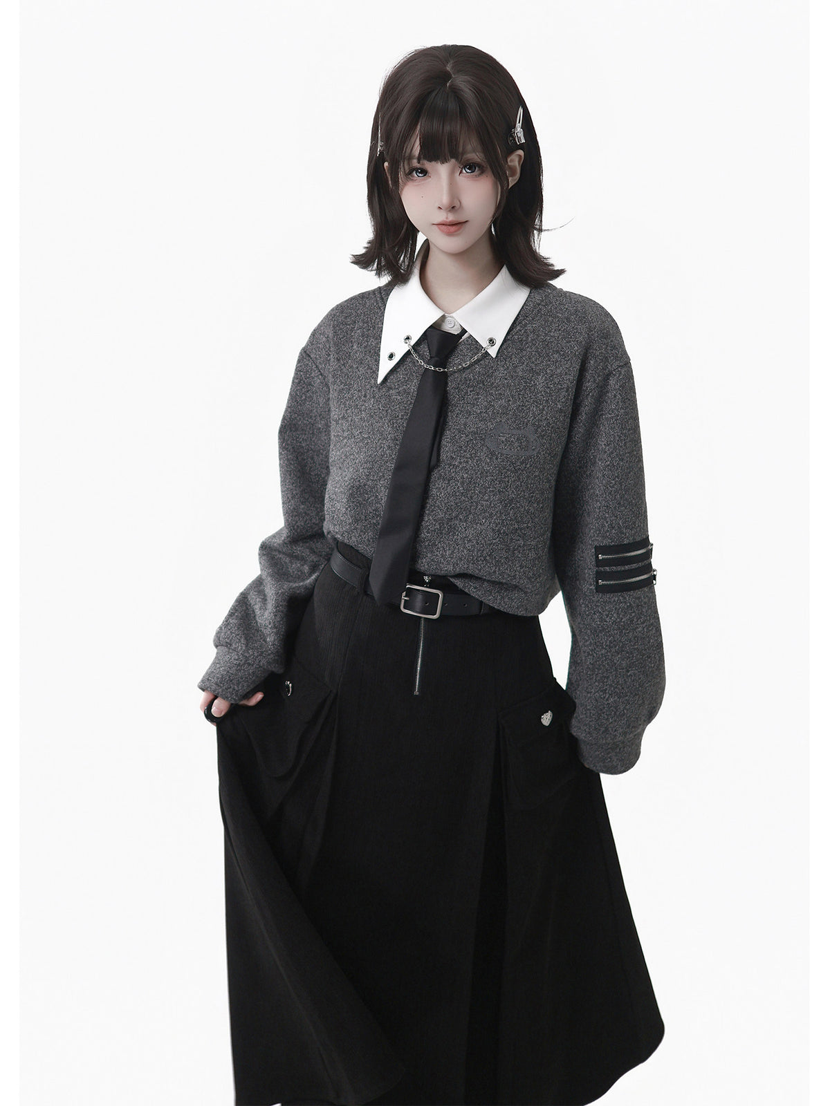 Graphic Knit Sweater And Separates 5-Piece Set PIN0037
