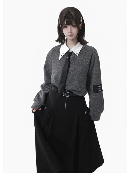 Graphic Knit Sweater And Separates 5-Piece Set PIN0037