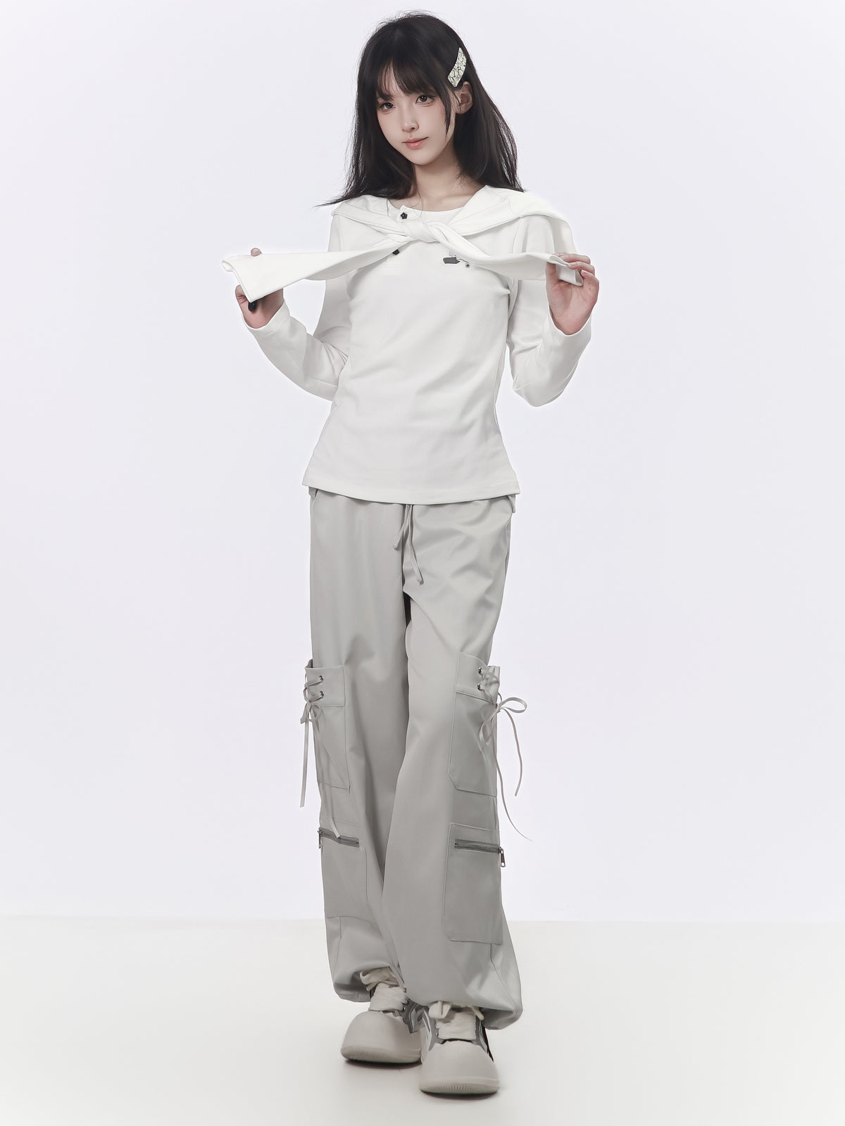 Multi Pocket Wide Leg Cargo Pants PIN0062