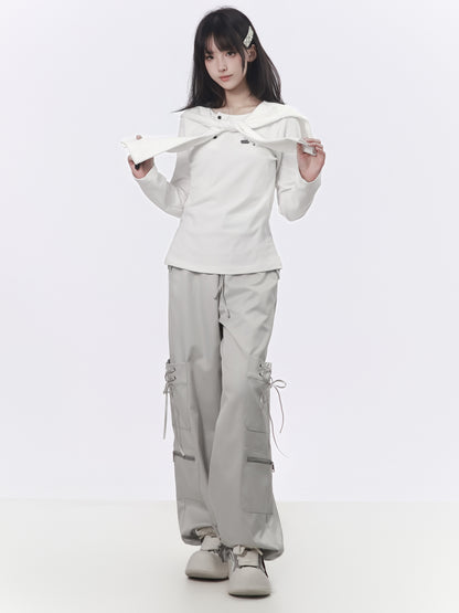 Multi Pocket Wide Leg Cargo Pants PIN0062