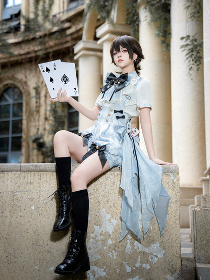 Argyle Print Shirt And Overalls Set YOU0301
