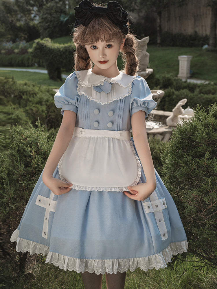 Maid Style Light Blue Lolita Dress YOU0061