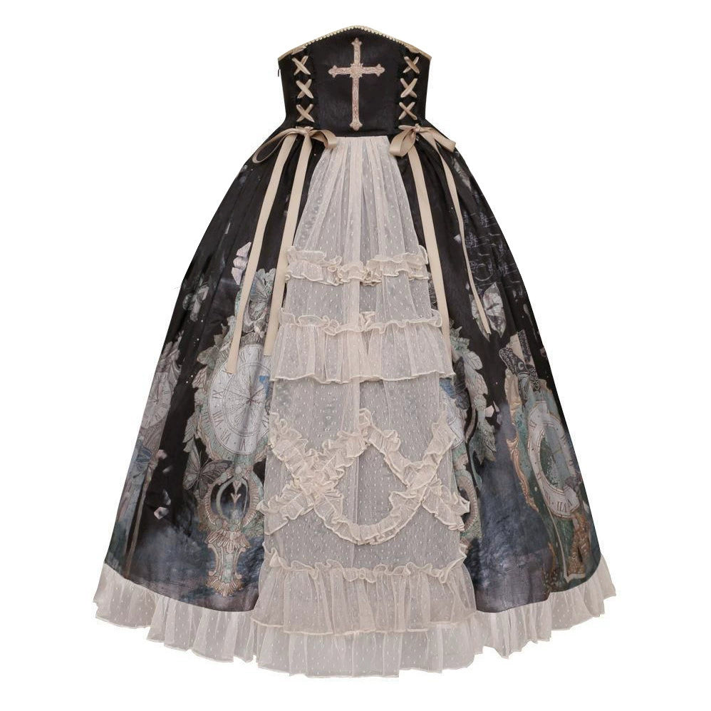 Clock & Butterfly Print Lolita Dress YOU0110