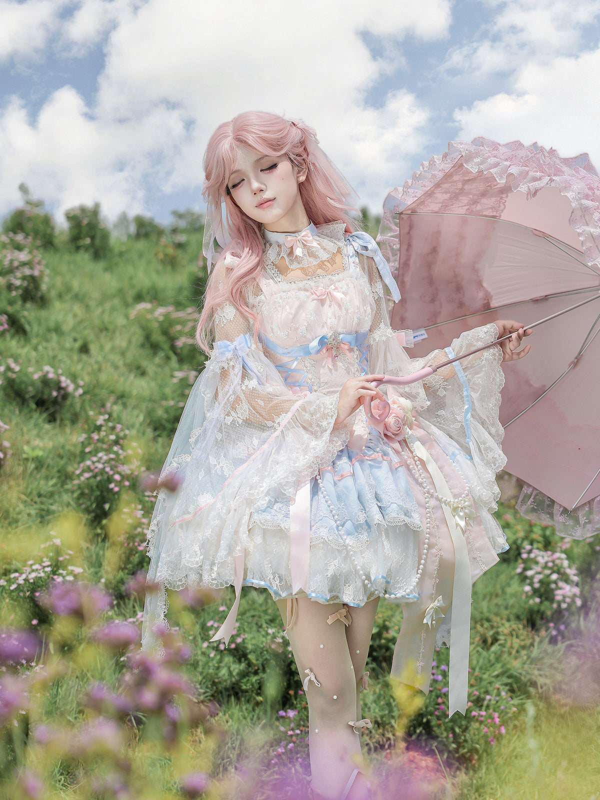 Rose Lace Ribbon Fairy Lolita Set ONE0025