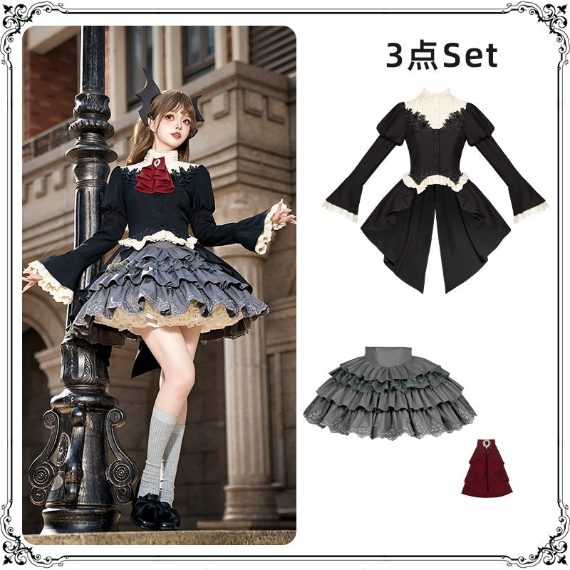 Gothic Tuxedo Top Set-Up WIT0282