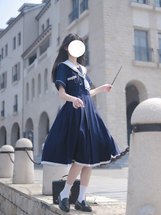 College Style Sailor Suit Dress HUT0051