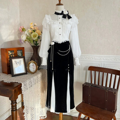 Fairy Lace White & Black Princess Dress YOU0025