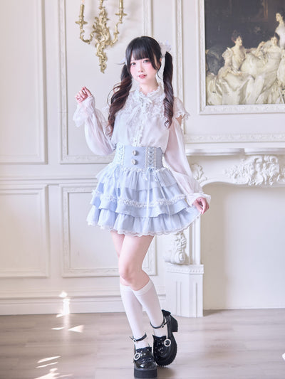 Plaid Tiered Corset Waist Skirt NOG0037