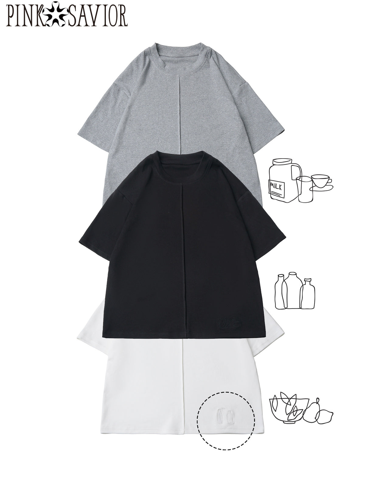 Crew Neck Oversized Basic T-Shirt PIN0045