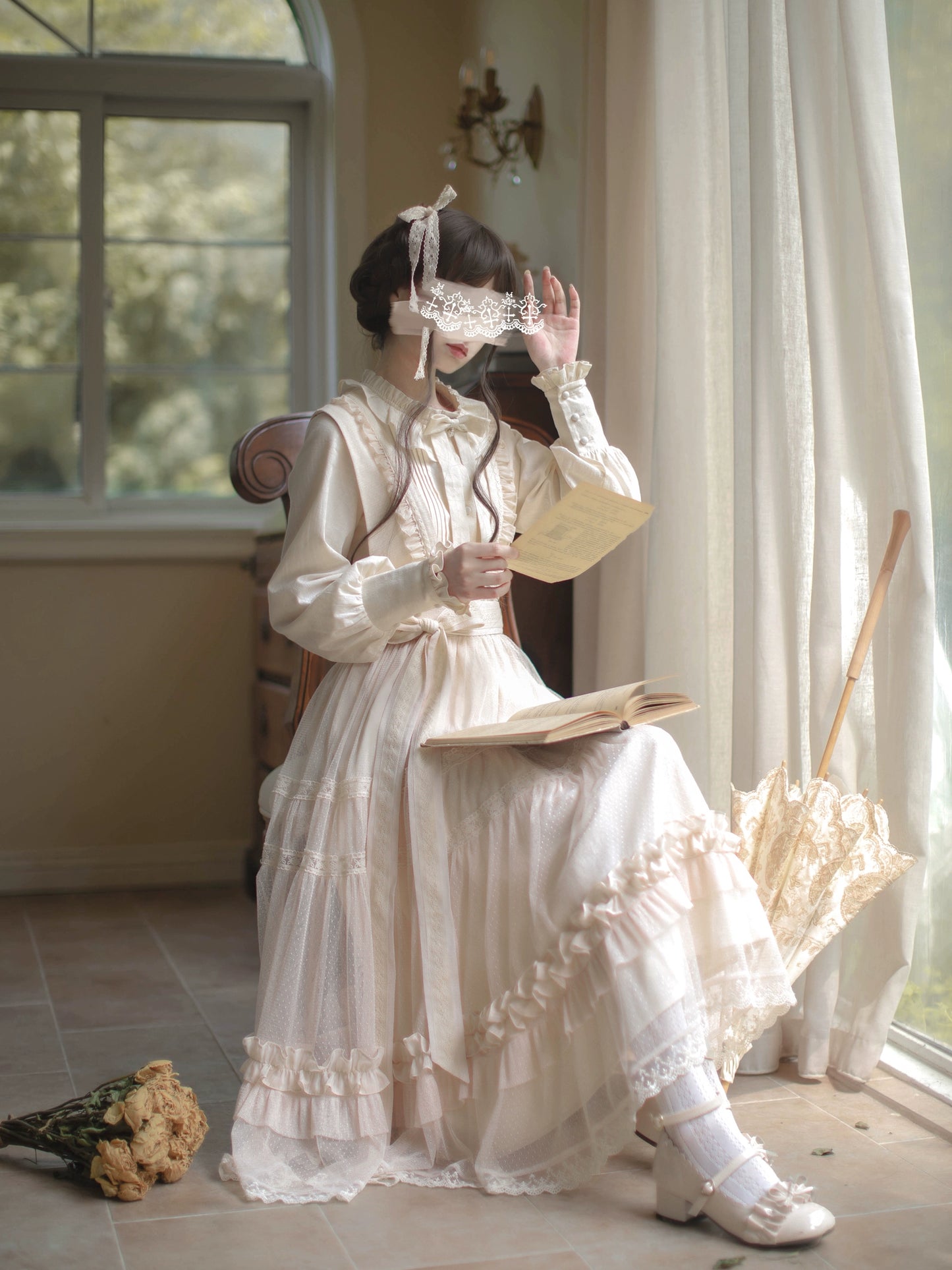 Sweet White Lolita Dress HUT0035