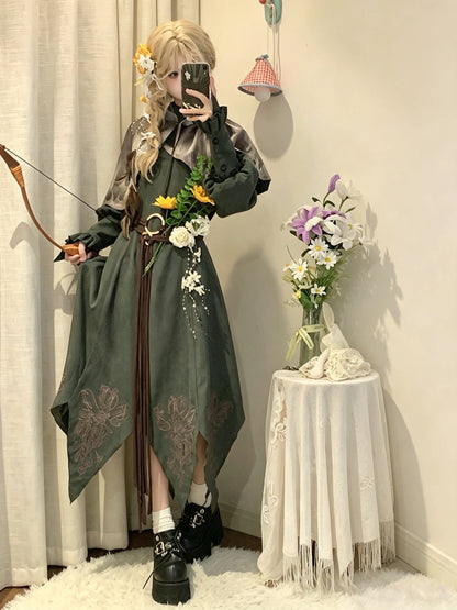 Hooded Cape Druid Style Medieval Dress Set YOU0233