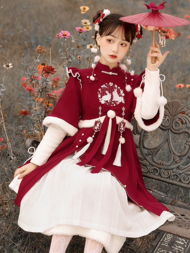 China Style Wine Red Dress YOU0096