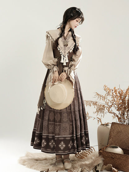 Chinese Style Tribal Lantern Sleeve Dress YOU0245