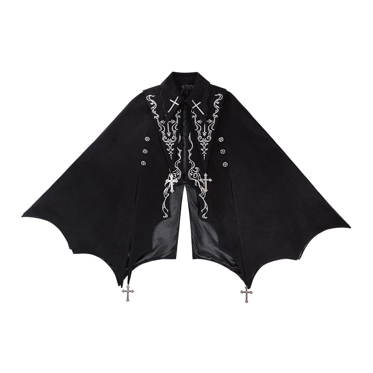 Gothic Cross Embroidered Bat-Wing Cape Set YOU0228