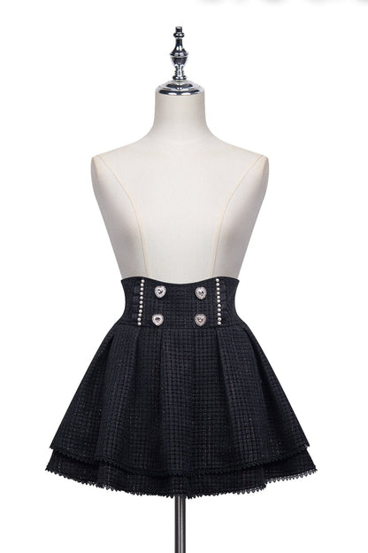 Tweed Double-Tiered Mini Skirt NOG0015