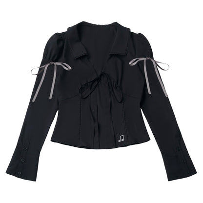 Ribbon Tie Blouse Jacket And Slip Dress PIN0051
