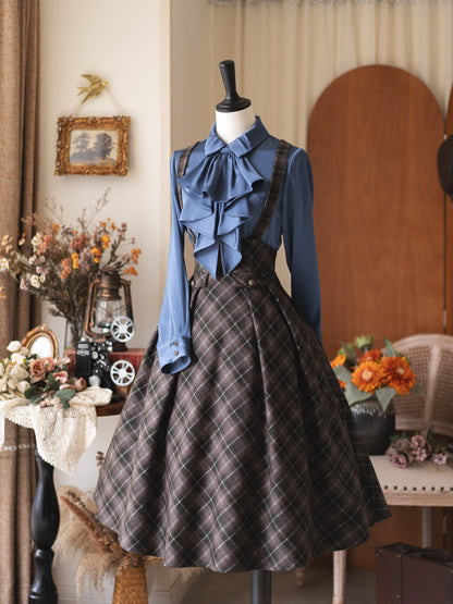 Ruffled Jabot Bow Collar Blouse FOR0061