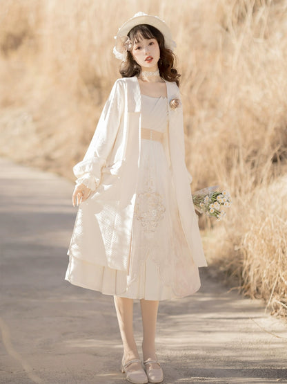 Embroidered White Chinese Girly Dress YOU0024