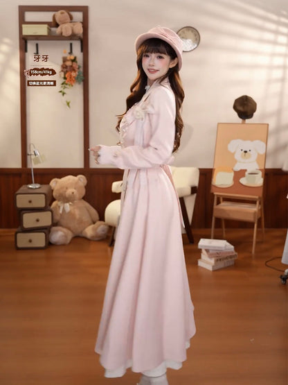 Sweet Shawl Collar Trench Coat Dress BEL0021
