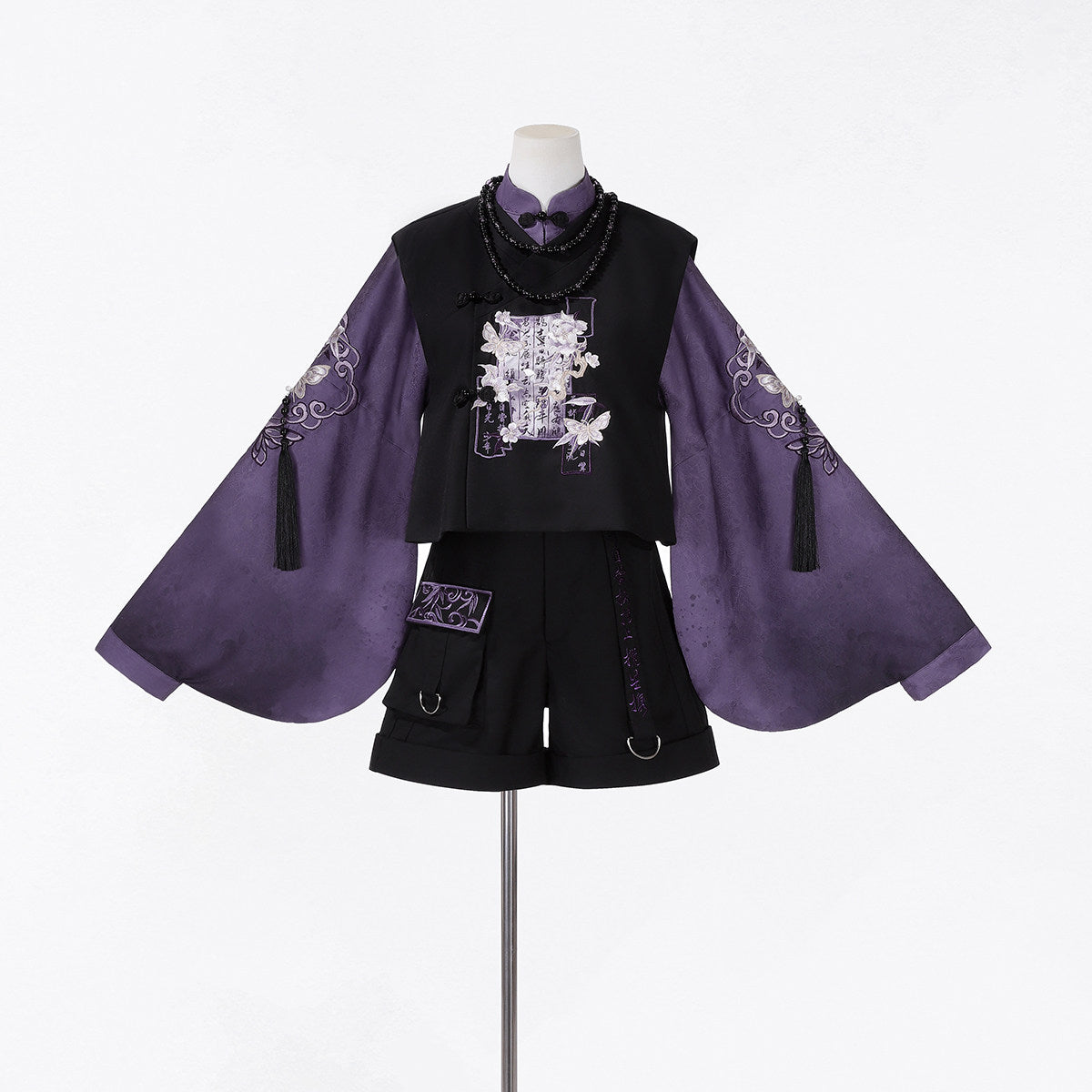 Chinese Style Embroidered Vest Shorts Set YOU0320
