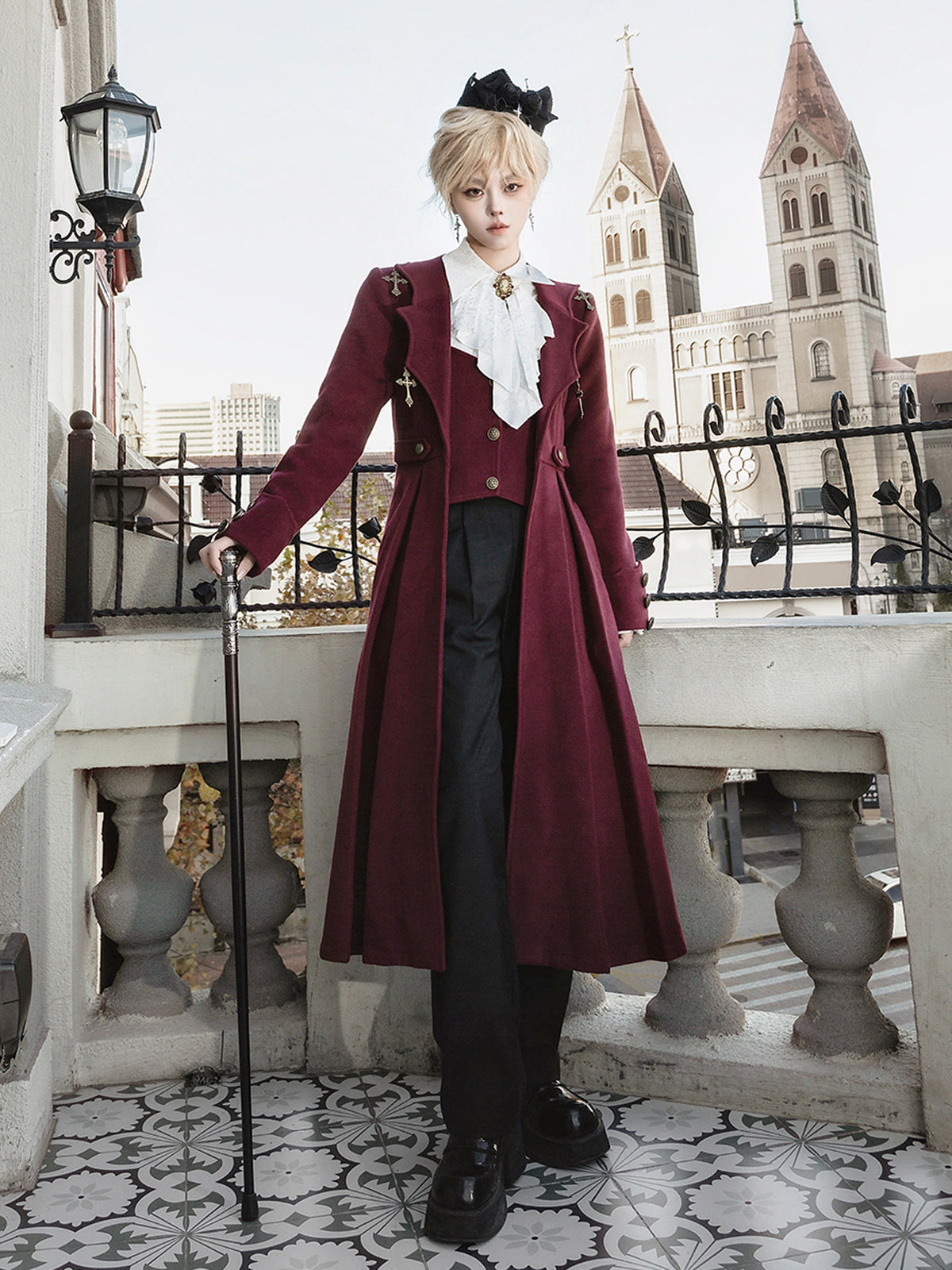 Gothic Vampire Prince Long Coat Shirt Set YOU0254