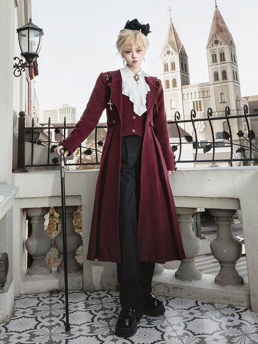 Gothic Vampire Prince Long Coat Shirt Set YOU0254