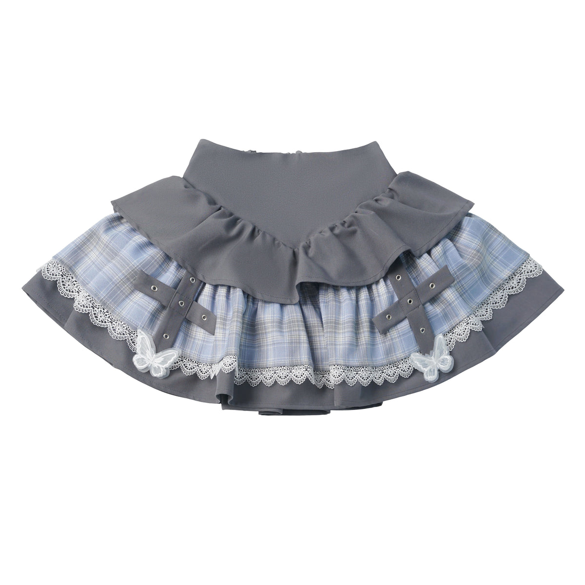 Vintage Layered Blazer And Plaid Cake Skirt PIN0055