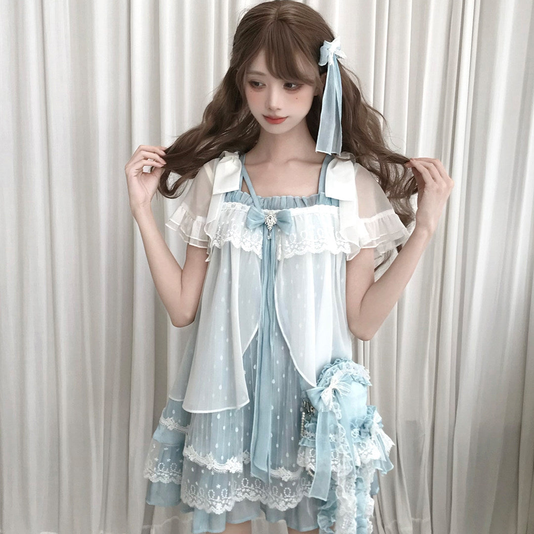 Jellyfish Dream Sheer Ruffle Dress LAL0178