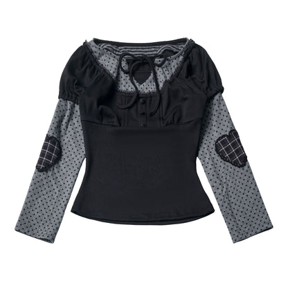 Plaid Puff Sleeve Gothic Tiered Dress PIN0026