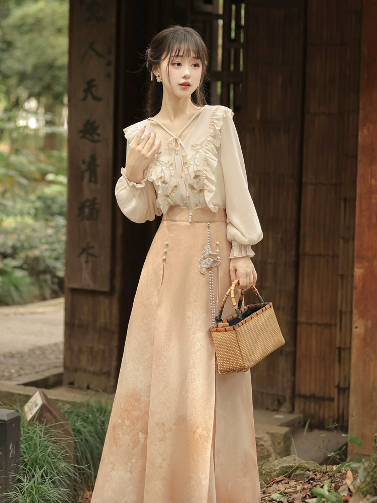 Flower Printed Elegant china dress YOU0023