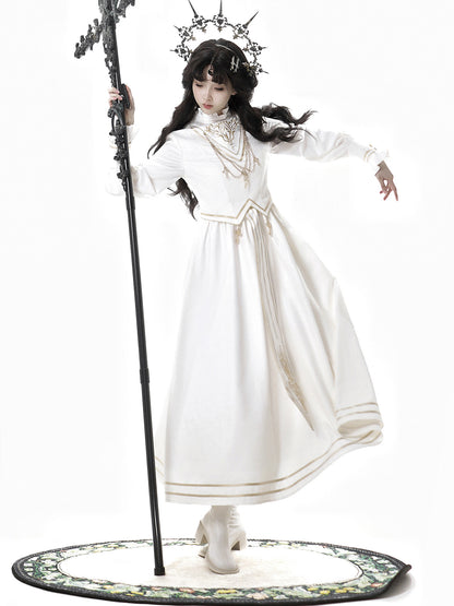 Gothic Holy Goddess Dress With Cape Coat YOU0312