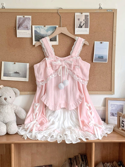 Off Shoulder Bow Ruffle Camisole Top LAL0157