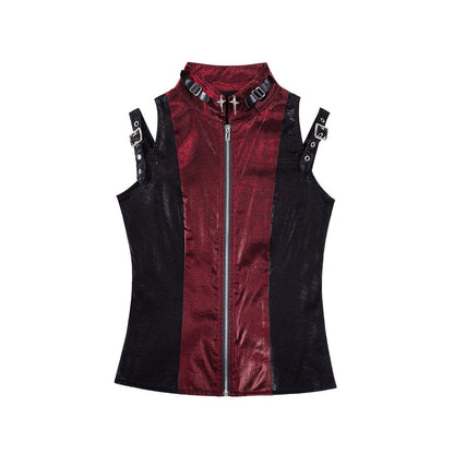 Red Black Gothic Lace-Up Corset Dress YOU0292
